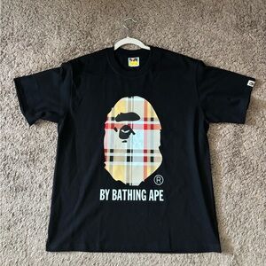 Black Bape Plaid Checkered Tee